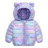 Down Coat Baby Children Coats Winter Hooded Jackets For Boys Warm Outterwear Girls Furt Kids Clothoon Björn Tryck Snowsuit 231204