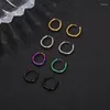 Hoop Earrings Stainless Steel Punk Hiphop Circle Earring For Women Men Party Jewelry Gift E1268