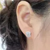 Baguette Lab Diamant Ohrstecker aus echtem 925er Sterlingsilber, Schmuck, Verlobung, Hochzeit, Ohrringe für Frauen, Braut, Party, Geschenk2520