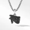 Collier Dy Designer de luxe TwistedDY Mode personnalisée Pendentif en argent sterling Symbole incrusté de cristal spinal noir pour vente directe
