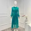 Vestidos casuais mais recentes mulheres moda férias estilo azul vermelho babados pescoço solto oversize manga longa midi vestido