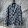 2023 Blazers Styl Style Designer Autumn Luxury Mens Fat Otward Slim Fit Casual Animal Grid Geometry Patchwork Druku