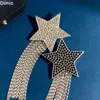 Donia jewelry luxury brooch European and American fashion five-pointed star titanium micro-inlaid zircon creative designer brooch gift box.