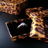 simple seven lovers ring box leopard printing pedant box fashion necklace package special jewelry case trend earring studs box rib297h