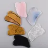 Jade Gua Sha Rose Quartz Guasha Massage Tools Natural Obsidian White Clear Crystal Straming Board Sawtooth Heart Shape Beauty Serren Spa Skincare Spa