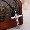 10pcs Men Women Whistle Steel Cross Pendant Necklace with Leather Rope fashion jewelry necklace 201014314C