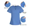 Ensemble de gommage extensible pour femmes, uniforme d'infirmière médicale, hauts à col en v, pantalons Cargo