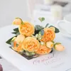 Decorative Flowers Heads Artificial Peony Tea Rose Camellia Silk Fake Flower Flores For DIY Home Garden Wedding Decoration