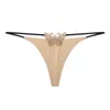 Double-layer Thin Belt Sexy Thong Butterfly Embroidery Low Waist Bikini Cotton Underwear