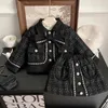 Kinder Girls Tweed Winter Kleidungsstücke Anzüge für Baumwolle gepolsterte Kinderjacken Rock Dicke warme Fleece -Hemd -Outfits Set 2 3 4 5 6 7 Jahre 4h