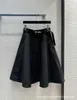 Skirts Designer Brand 2023 New Style Black with Belt Umbrella Skirt Half HH1D