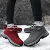 Boots 2023 Winter Women Men Plush Leather Waterproof Sneakers Climbing Hunting Shoes Laceup Laceup Outdoor Warm Wark Boot Man 231204