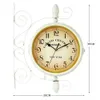 Zegary ścienne retro podwójna strona obrotowa zegara metalowa wiszące zewnętrzne dekoracje ogrodu domowego europejski prezent montowany 231204