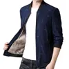 Men's Jackets Male Casual Jacket Stand Collar Long Sleeves Pockets Zipper Winter Business Fleece Lining Coat