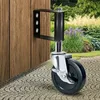 Other Home Garden Heavy Duty Rubber Mute Spring Loaded Gate Door Wheel Caster Black Wheels for Fence Casters with Brake 231202