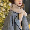 Scarves Fake Rabbit Fur Collar Scarf Women Keep Warm Thickening Fur Sjaal Colorful Cross Winter Scarf Autumn Winter Fake Fur 231202