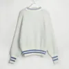 Women's Sweaters Flat Round Neck Sweater Long Sleeve Top Autumn And Winter Warm Loose Knit Pullover Base Letter Versatile