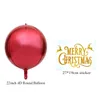 Fournitures de fête 1 ensemble de ballons ronds rouges 4D en aluminium avec joyeux autocollants personnalisés pour les décorations de l'année de noël 2024