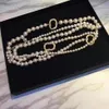 mode långa pärlhalsband för kvinnor fest bröllopälskare gåva brud halsband designer smycken med flanell bag338h