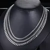 Pendant Necklaces 3MM5MM7MM Cuban Link Chain Stainless Steel Necklace Waterproof 18 K Gold Plated Punk Men Women Jewelry DIY Accessories USENSET 231204