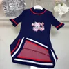 New designer girl Jersey dress high quality child dresses Size 100-160 baby skirt Half sleeved round neck Kids frock Nov25