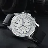 Montres de poignet pour hommes 2024 Nouvelles montres pour hommes Tous cadran Work Quartz Watch High Quality Top Brand Chronograph Chronograph Corloge en acier inoxydable Men Breitling 02