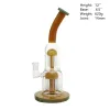 12 inch Two Layer Glass Bong Hookahs with Tree Arm Perc Water Recyler Smoking Pipes with Female 14mm Joint 11 LL