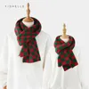 Scarves wool scarf women men winter thick warm knits scarves two layers ladies red green plaid kid long shawl boys girls Christmas gift 231204