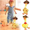 Muñecas de peluche Encantador pato bailando Juguete parlante Carga USB Registro de sonido Repetir muñeca Kawaii Niños Educación Juguetes Regalo Regalo de cumpleaños 231204