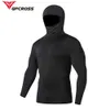 Cycling Jackets Men Thermo Underwears Motorcycle Skiing QUICK-DRY Base Layers Tight Tops Mask Motorbike Riding Hooded Clothing 231204