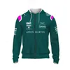 FW23 Męskie bluzy bluzy 2023 Formuła 1 Aston Martin Bluza z kapturem F1 Alonso Racing Suit męski i damski zielony suwanek z suwanem motocyklowy