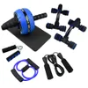 Ab Rollers 7 IN 1 AB Abdominal Wheel Strength Training Exercise Wheels Kit with Resistance Bands Push Up Bars Jump Rope Knee Mat Home 231104