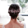 Copricapo Accessori per capelli Strass in oro rosa Pettini per capelli da sposa avanzati Accessori per capelli per fiori da sposa Donne Strumenti per lo styling dei capelli Copricapo Q231204