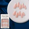 False Nails VITAGWX Elegant French Full Cover Press On Nail Tips Reusable Stick Decorated Simple 24 Pcs Fake Set