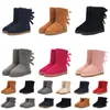 Bailey Bow Fur Femmes Botte Australienne Plateforme Courte Tazz Pantoufles Tasman Chaussures Designer Classique Ultra Mini Bottines Fourrées Cheville Hiver Neige Uggsboot Slip-on Daim