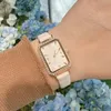 أزياء فاخرة سيدة الساعات أعلى العلامة التجارية الجلدية حزامين ساعة wristwatches المستطيل قرص مصمم دياموند مراقبة للسيدات الأم عيد الميلاد هدية عيد الحب