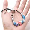 Blue purple Bead Bracelet m00314 strands3088