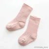 Chaussettes pour enfants hiver coton épaissir chaussettes pour enfants bébé enfants chaussettes tube chaud enfant en bas âge garçons filles chaussettes à rayures solides bébé pas cher trucs R231204