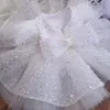 Flickans klänningar Baby Girls Dresses 2024 Girls Dresses For Children's Feather paljetter Baby Princess Tutu Dress Birthday Party Children's Wear 231204