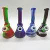 6.5inch beher taban su boruları mini silikon bong beher nargile, downstem ile 14mm cam kase ile dab teçhizatları sigara aksesuarları