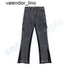 2023 Mens Designers FLARED JEANS NYA skarvade utskjutna jeans Ejressade rippade smala fit denim byxor mans streetwear mens kvinnors byxor