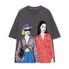 Koszulki damskie Zevity Women Fashion Contrast Kolor Piękno Druku