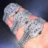 힙합 버스 다운 41mm 남성 아이스 아웃 브랜드 시계 벌집 설정 VVS Moissanite Watch