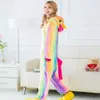 Rainbow Unicorn Costume grenouillères Pyjon Kigurumi Suit à saut à saut adultes Costumes Halloween3132