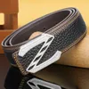 Ceinture en cuir haut de gamme pour hommes, avec cuir de buffle africain incrusté de diamant, lettre Z, boucle lisse, pantalon formel décontracté pour hommes