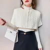 Women's Sweaters Elegant Twist Sweater And Cape Two Piece Vintage Autumn Winter Slim Loose V neck Pullover Women Casual Warm Top 231202