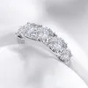 Wedding Rings Smyoue 18k Plated 3.6CT All Rings for Women 5 Stones Sparkling Diamond Wedding Band S925 Sterling Silver Jewelry GRA 231202