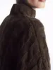 女性用セーターセーター2023ねじれたパターンタートルネックルーズカジュアルソリッドカラー長袖プルオーバー