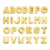 130 Uds. Letras del alfabeto inglés de 8mm A-Z letras deslizantes lisas doradas accesorio DIY apto para collar de mascota llavero de pulsera 347G