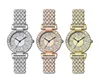 Zegarki damskie Diamentowe bransoletka zegarek Luksusowa marka Rose Gold Fashion Na nadgarstki dla kobiet wysokiej klasy damski zegar ręczny 231204